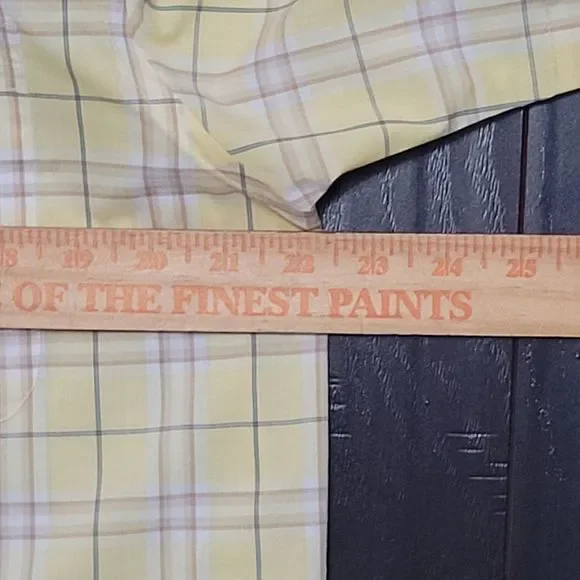 ROUNDTREE & YORKE Easy Care Shirt Mens M Yellow Plaid Short Sleeve Butto… - Picture 8 of 11